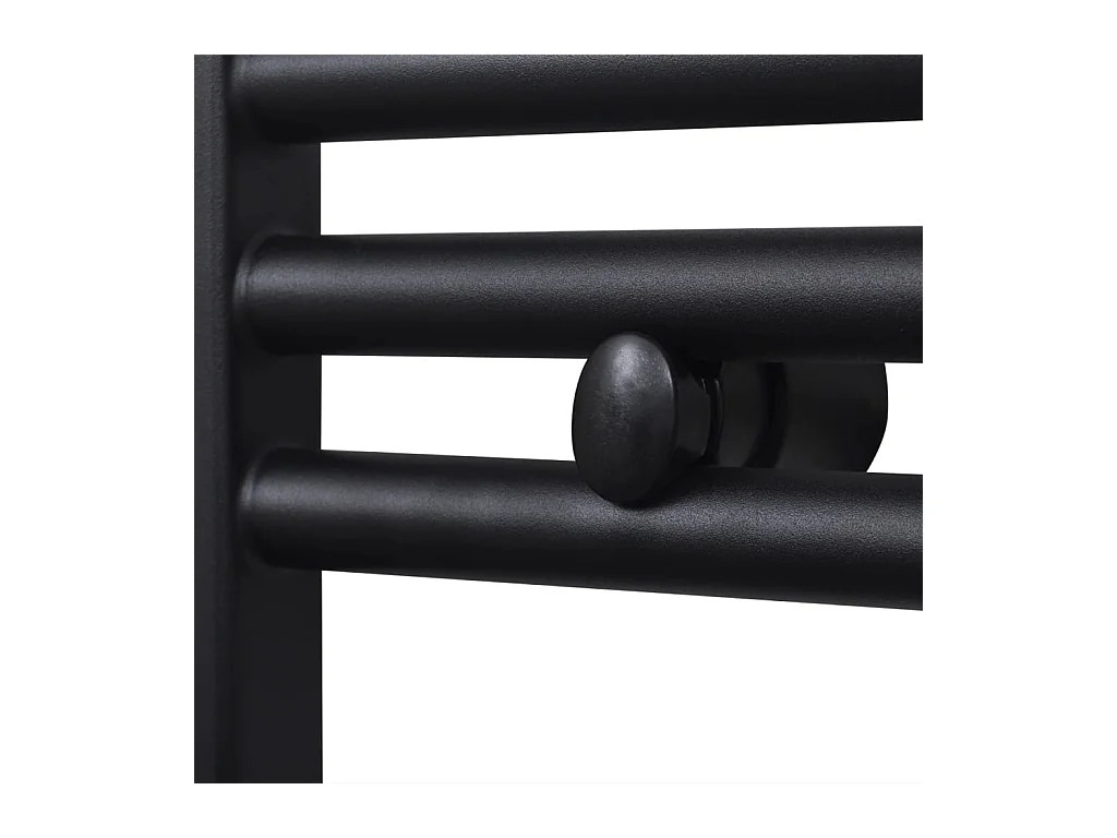 Sèche-serviettes eau chaude à rails droits noir 600x1160 mm