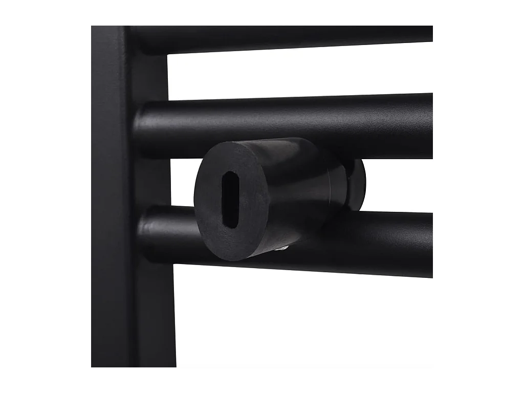 Sèche-serviettes eau chaude à rails droits noir 600x1160 mm