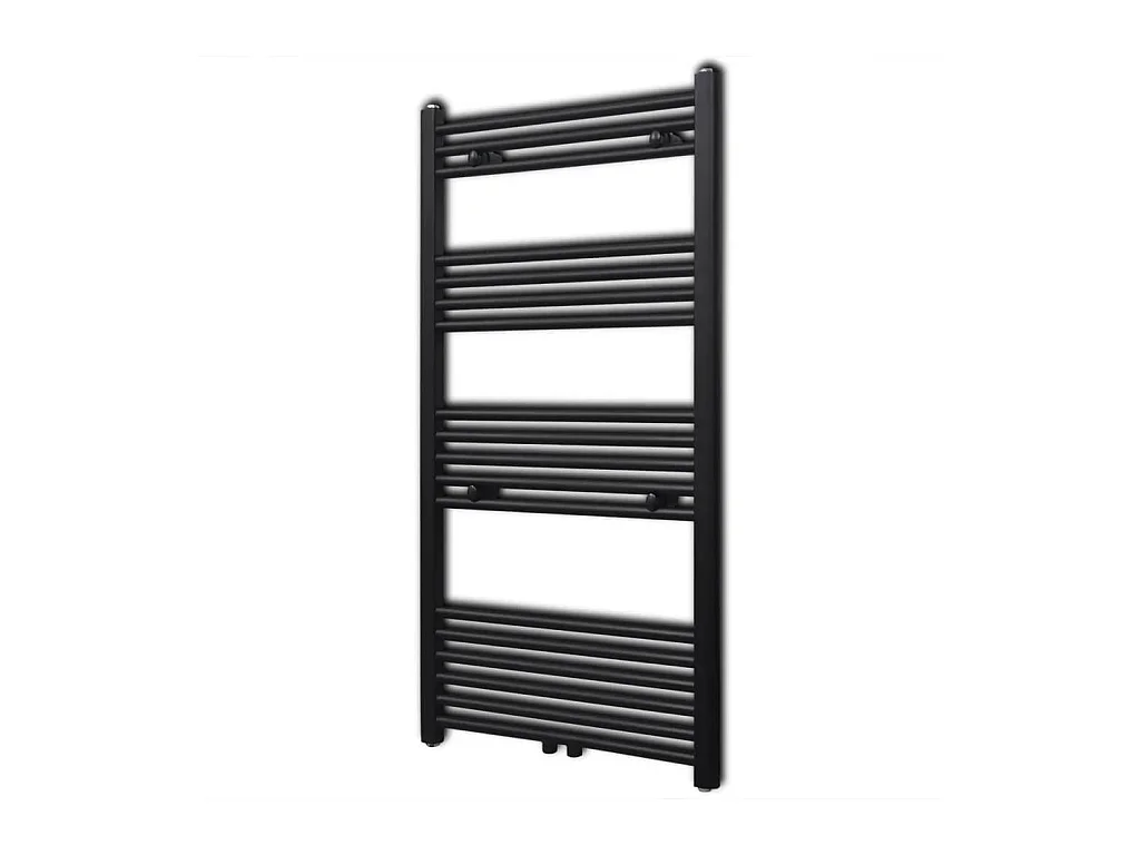 Sèche-serviettes eau chaude à rails droits noir 600x1160 mm