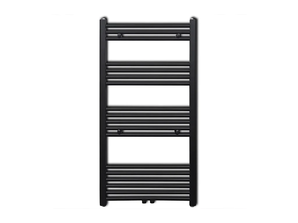 Sèche-serviettes eau chaude à rails droits noir 600x1160 mm