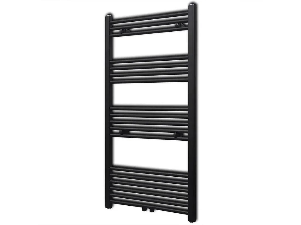 Sèche-serviettes eau chaude à rails droits noir 600x1160 mm
