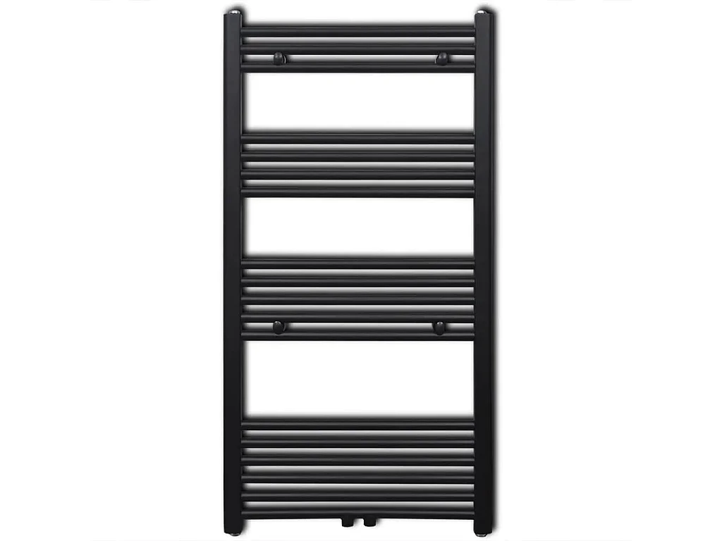 Sèche-serviettes eau chaude à rails droits noir 600x1160 mm