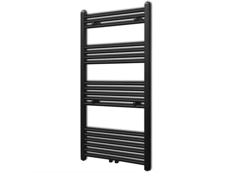 Sèche-serviettes eau chaude à rails droits noir 600x1160 mm