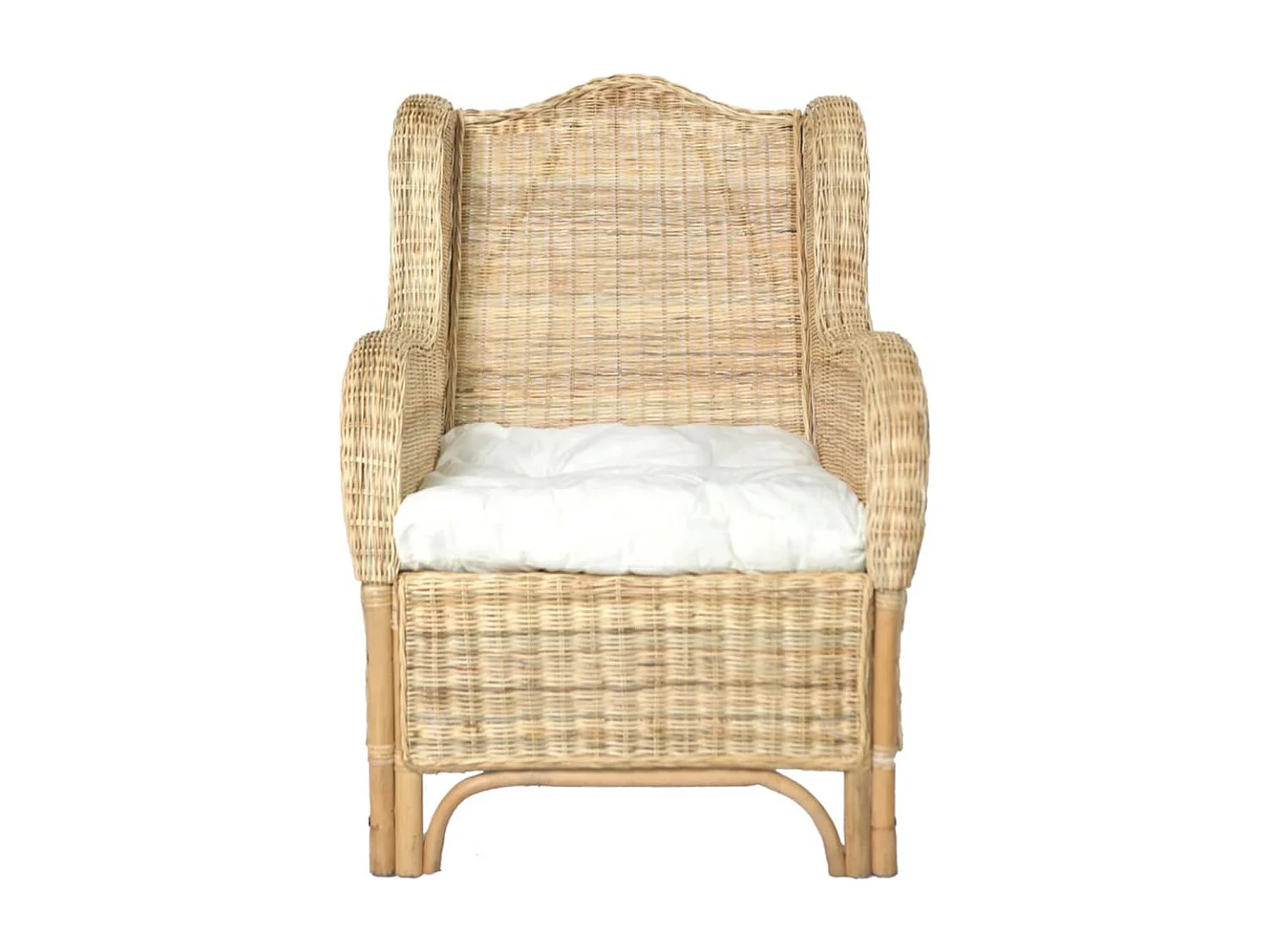 Canapé avec coussin Rotin naturel et lin