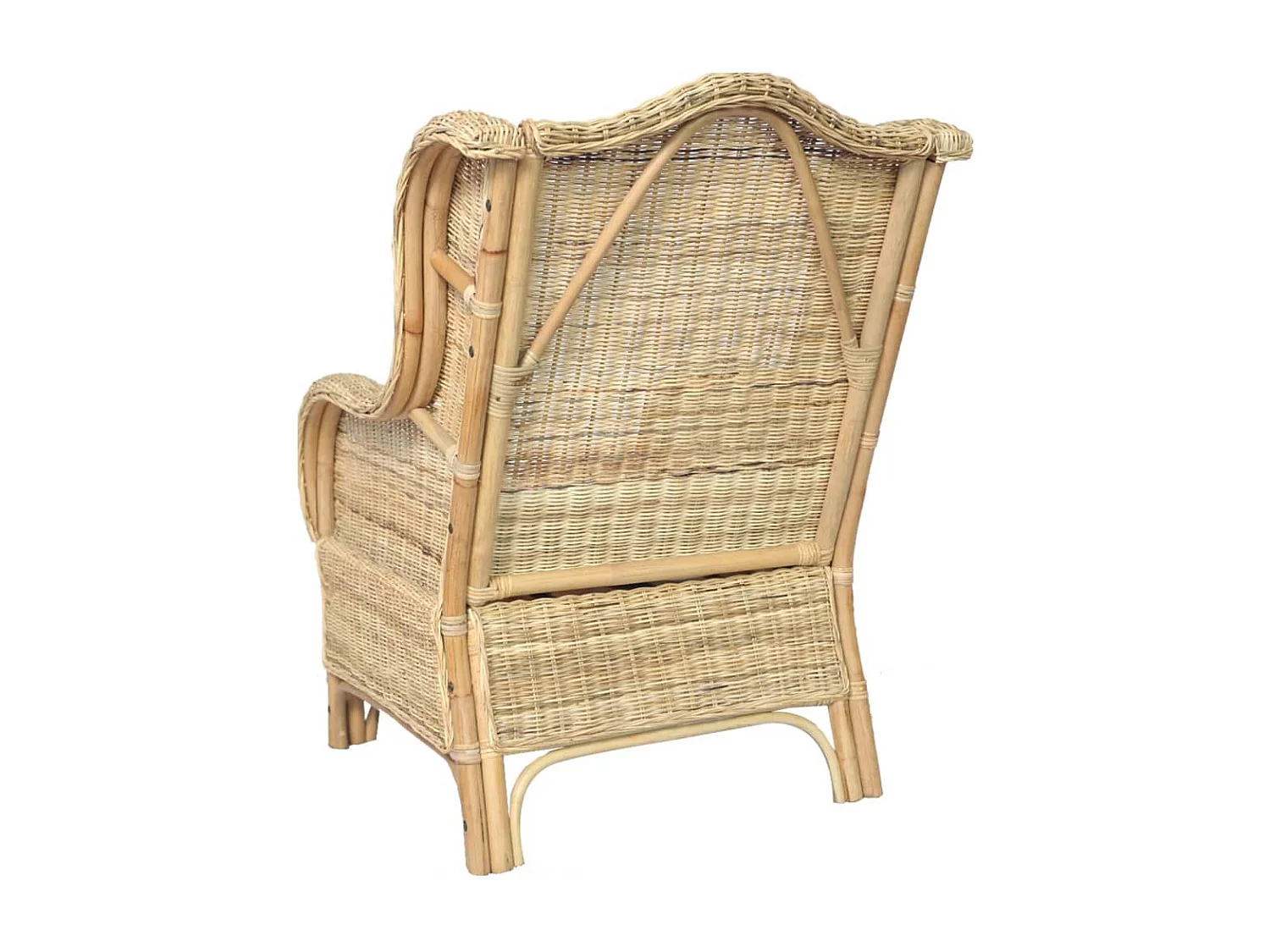 Canapé avec coussin Rotin naturel et lin