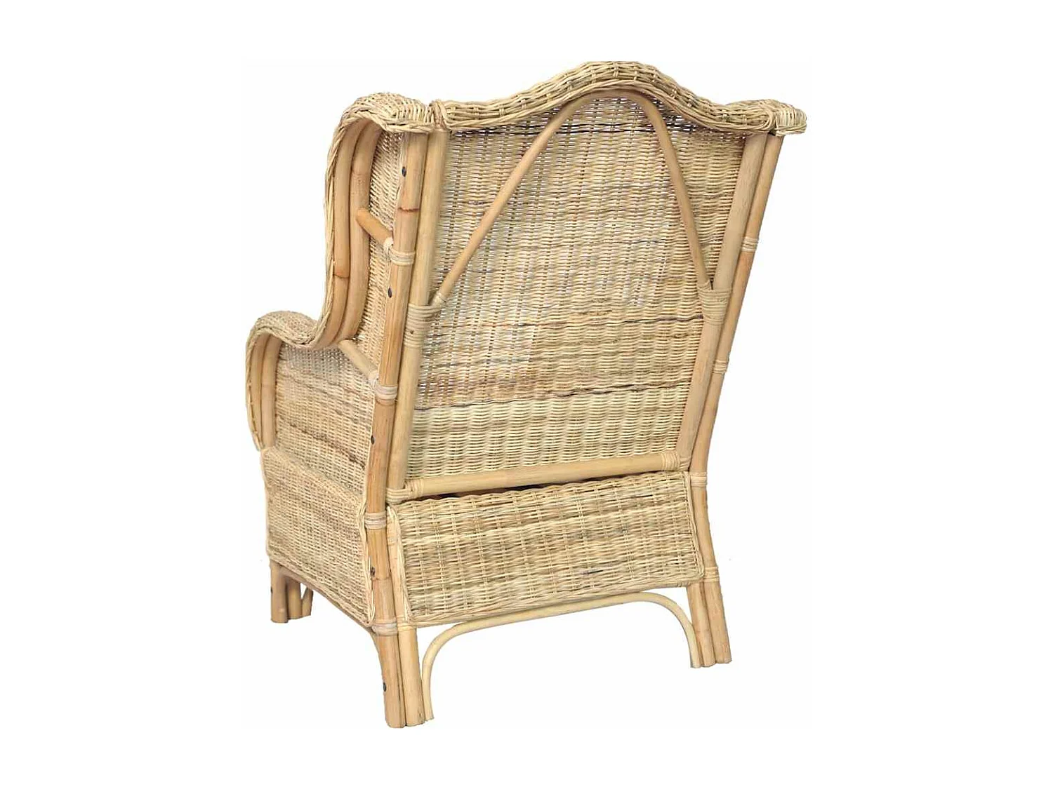 Sessel mit Kissen Natur-Rattan und Leinen