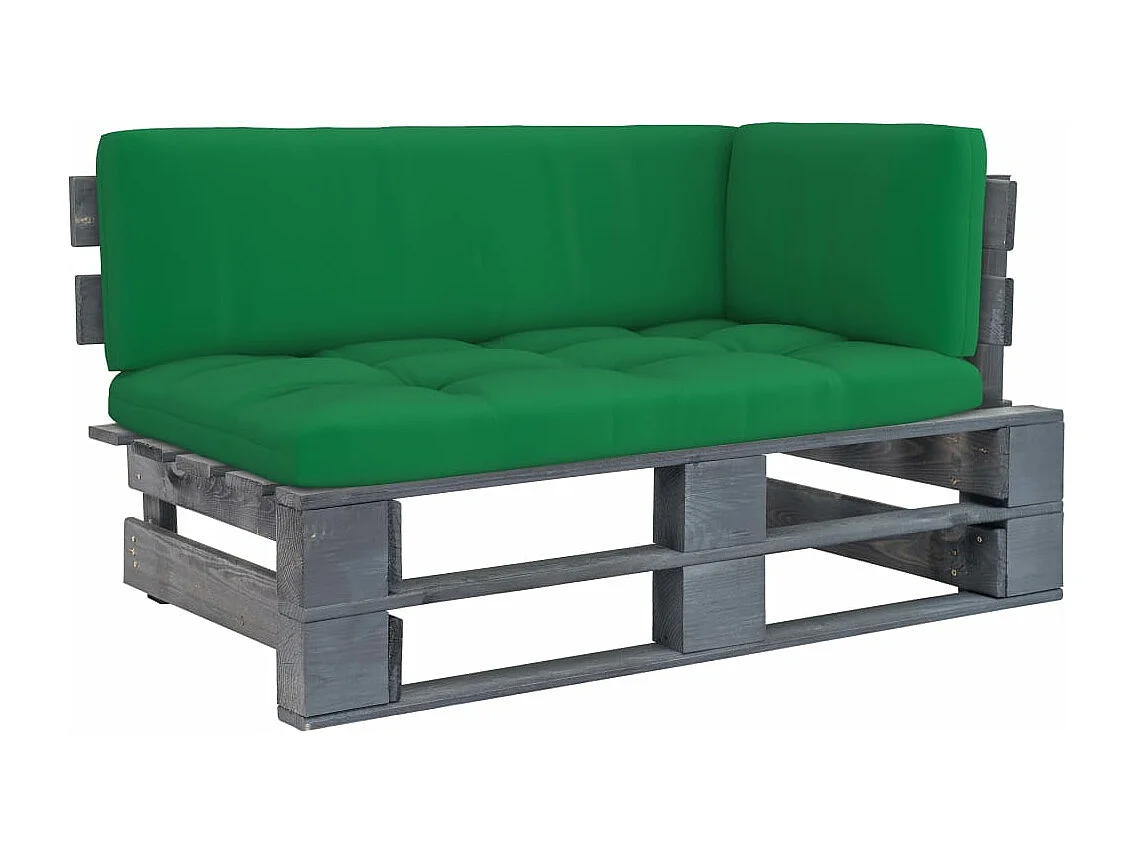 Canapé d'angle palette de jardin Gris Bois de pin imprégné