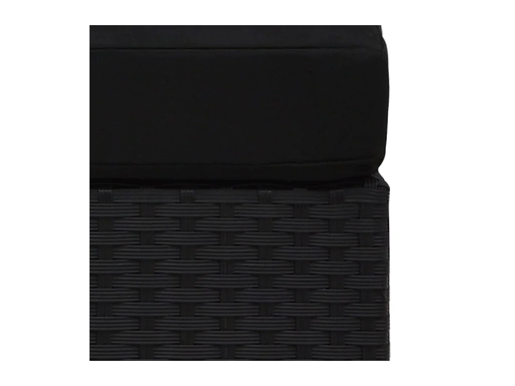 Canapé central sectionnel Résine tressée Noir