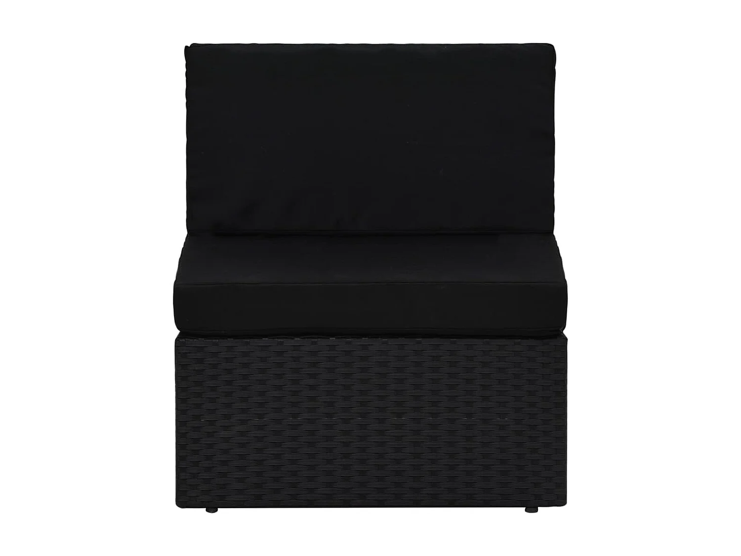 Canapé central sectionnel Résine tressée Noir