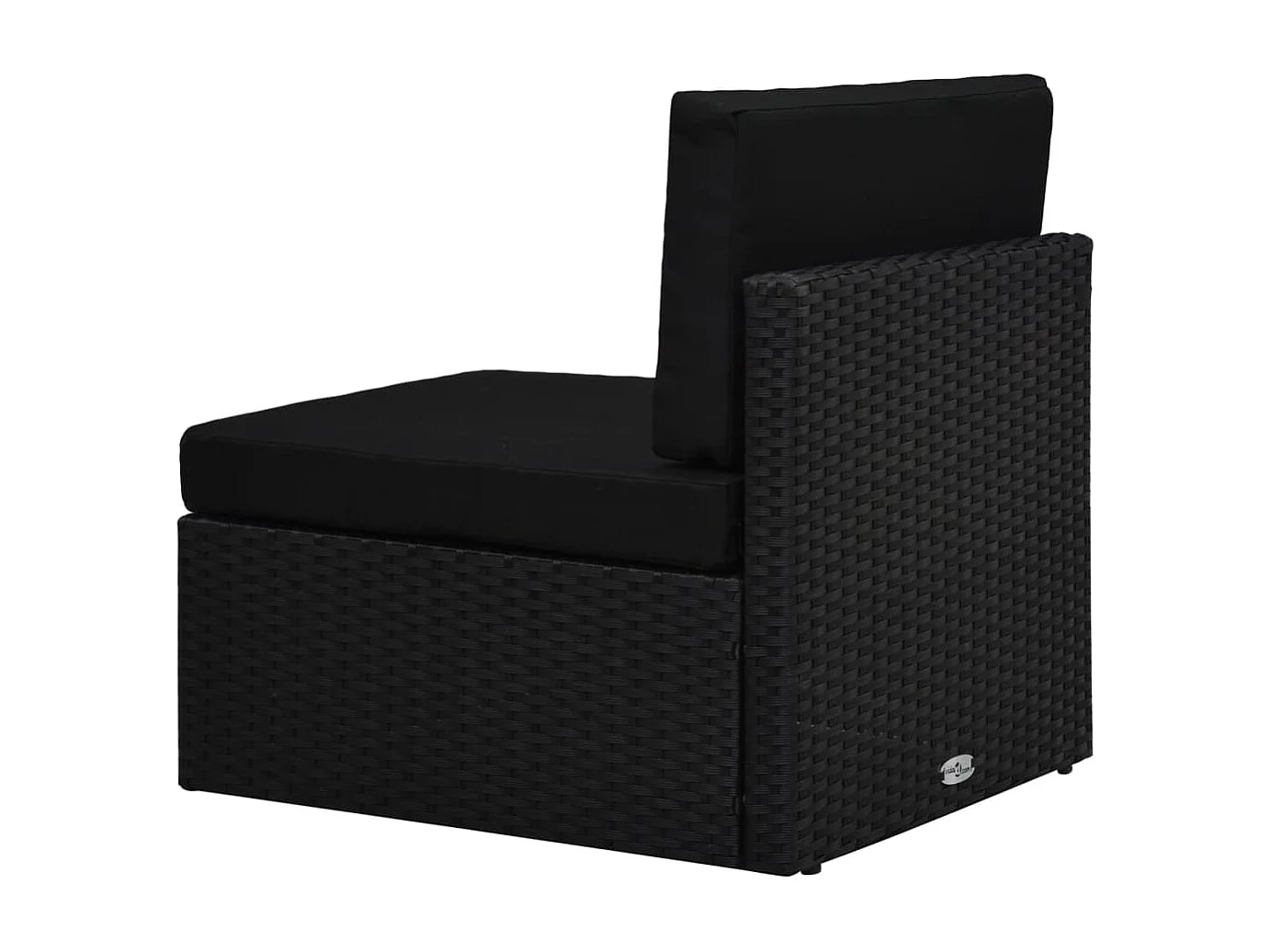 Canapé central sectionnel Résine tressée Noir