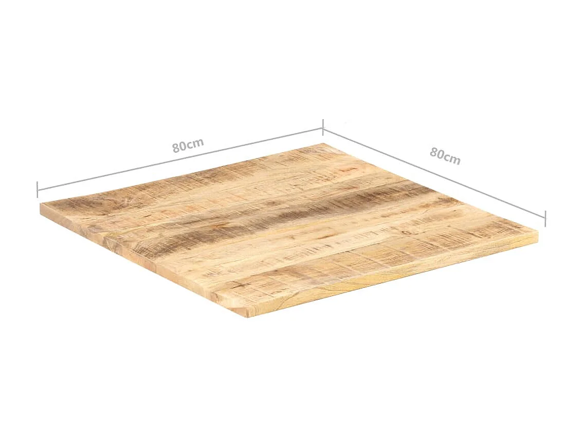 Dessus de table Bois de manguier solide 25-27 mm 80x80 cm
