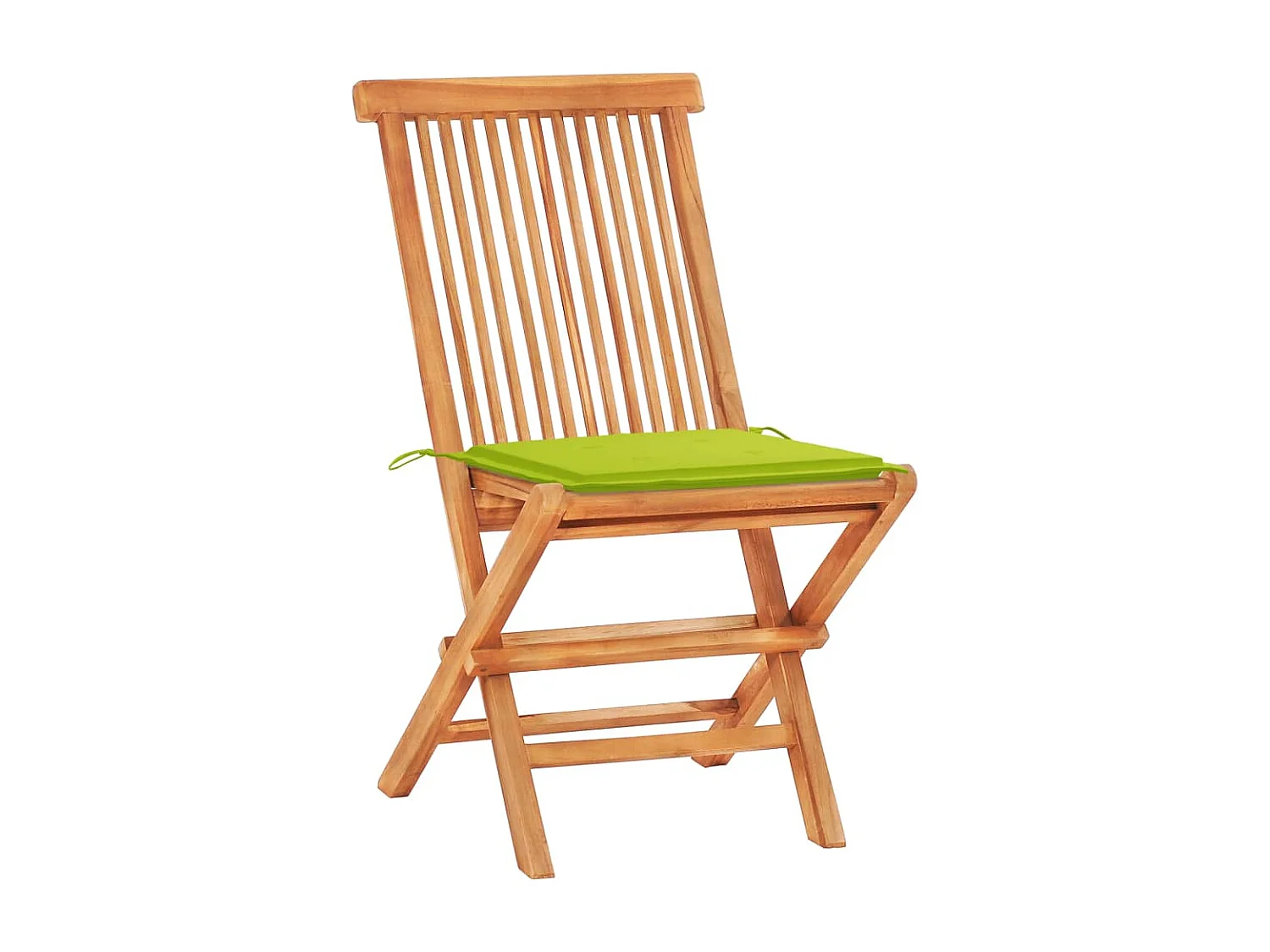 3-tlg. Bistroset mit Hellgrünen Kissen Massivholz Teak