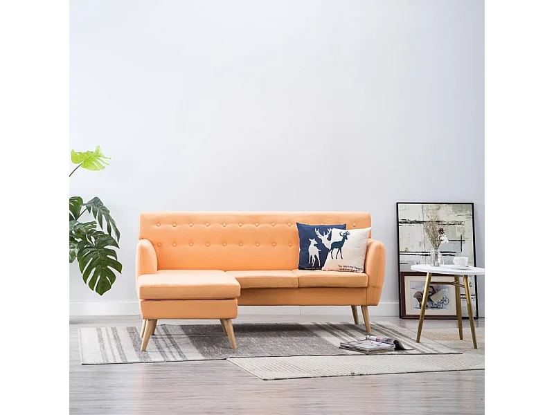 Canapé d'angle revêtement en tissu 171,5x138x81,5 cm orange