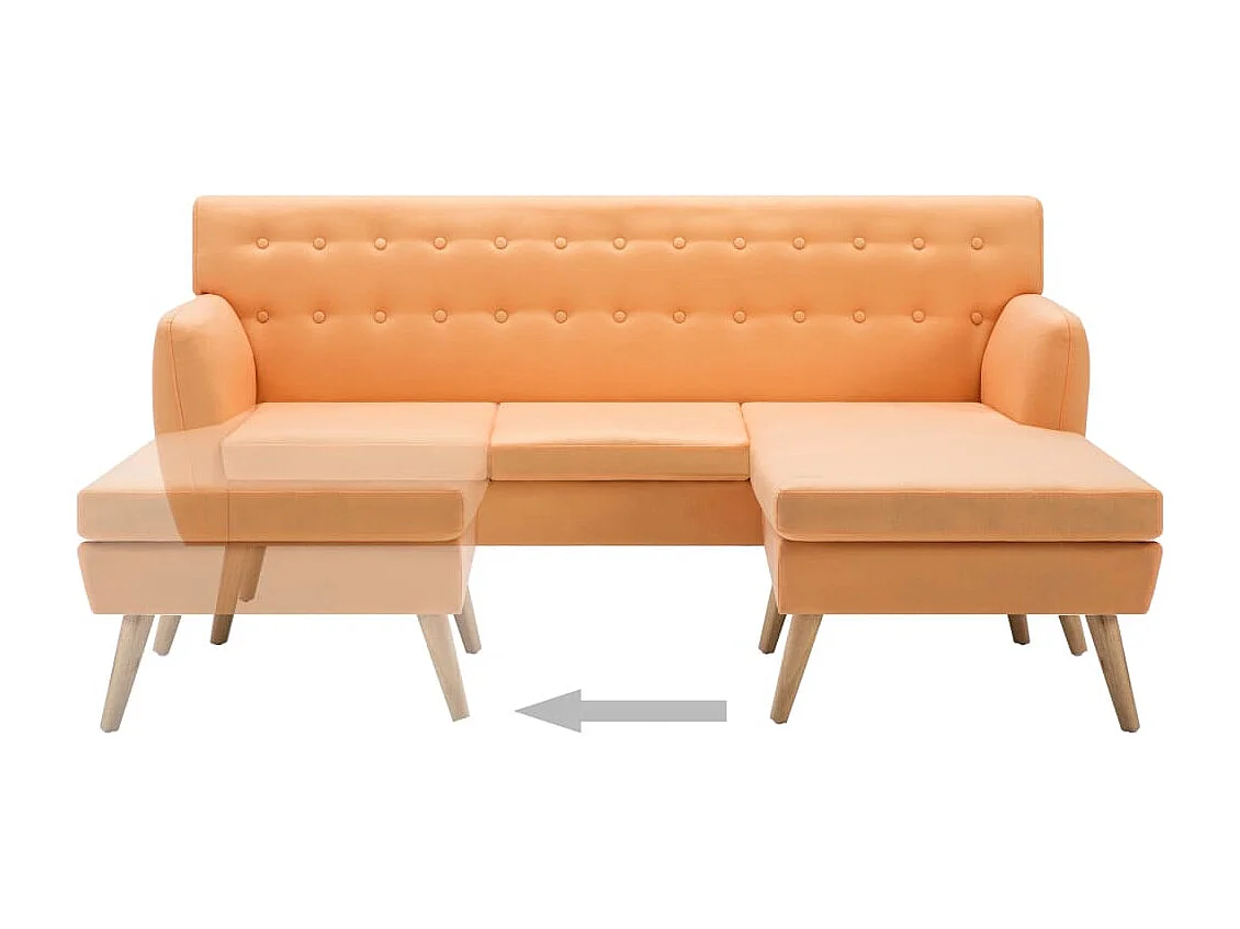 Canapé d'angle revêtement en tissu 171,5x138x81,5 cm orange