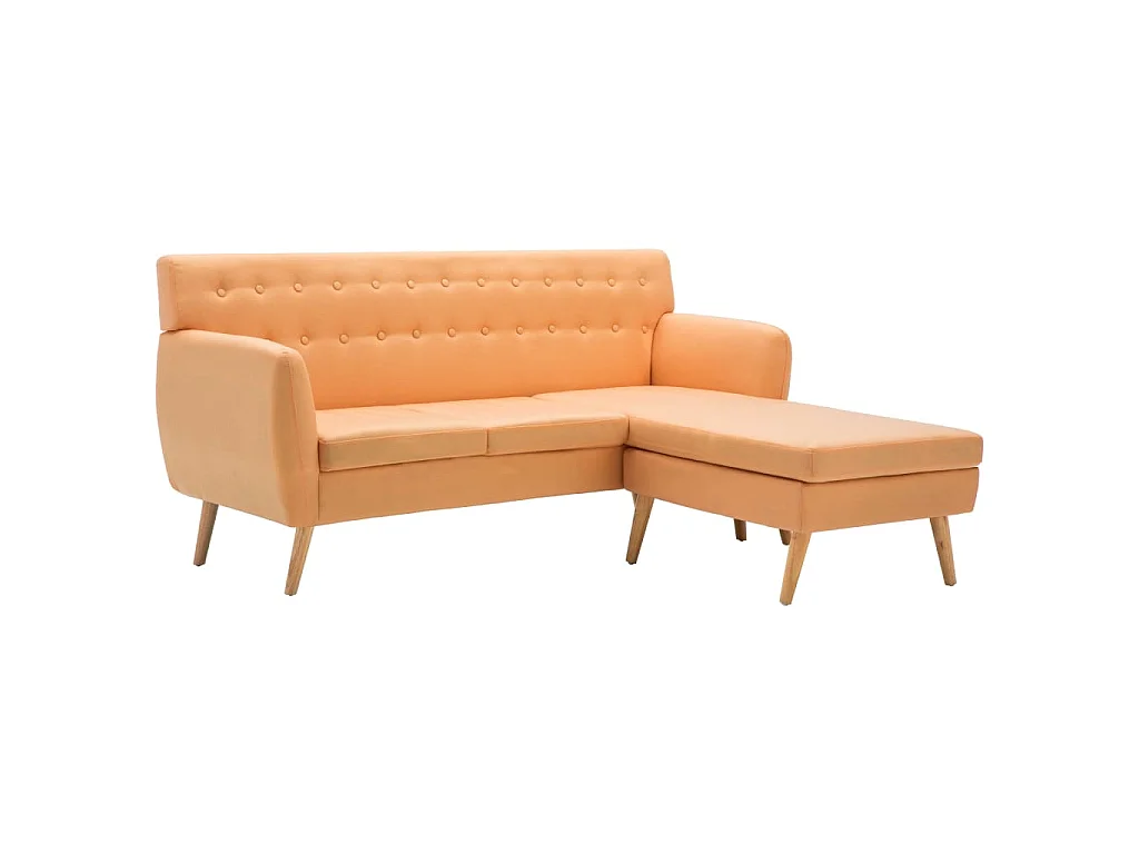 Divano a L Rivestito in Tessuto 171,5x138x81,5 cm Arancione
