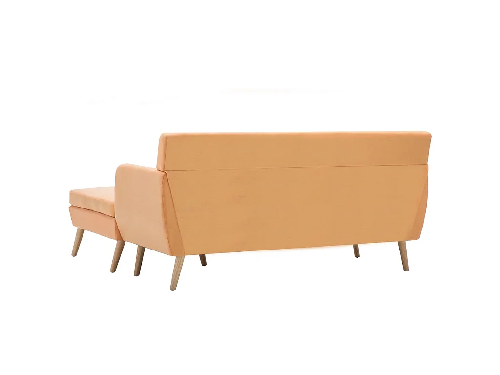Divano a L Rivestito in Tessuto 171,5x138x81,5 cm Arancione