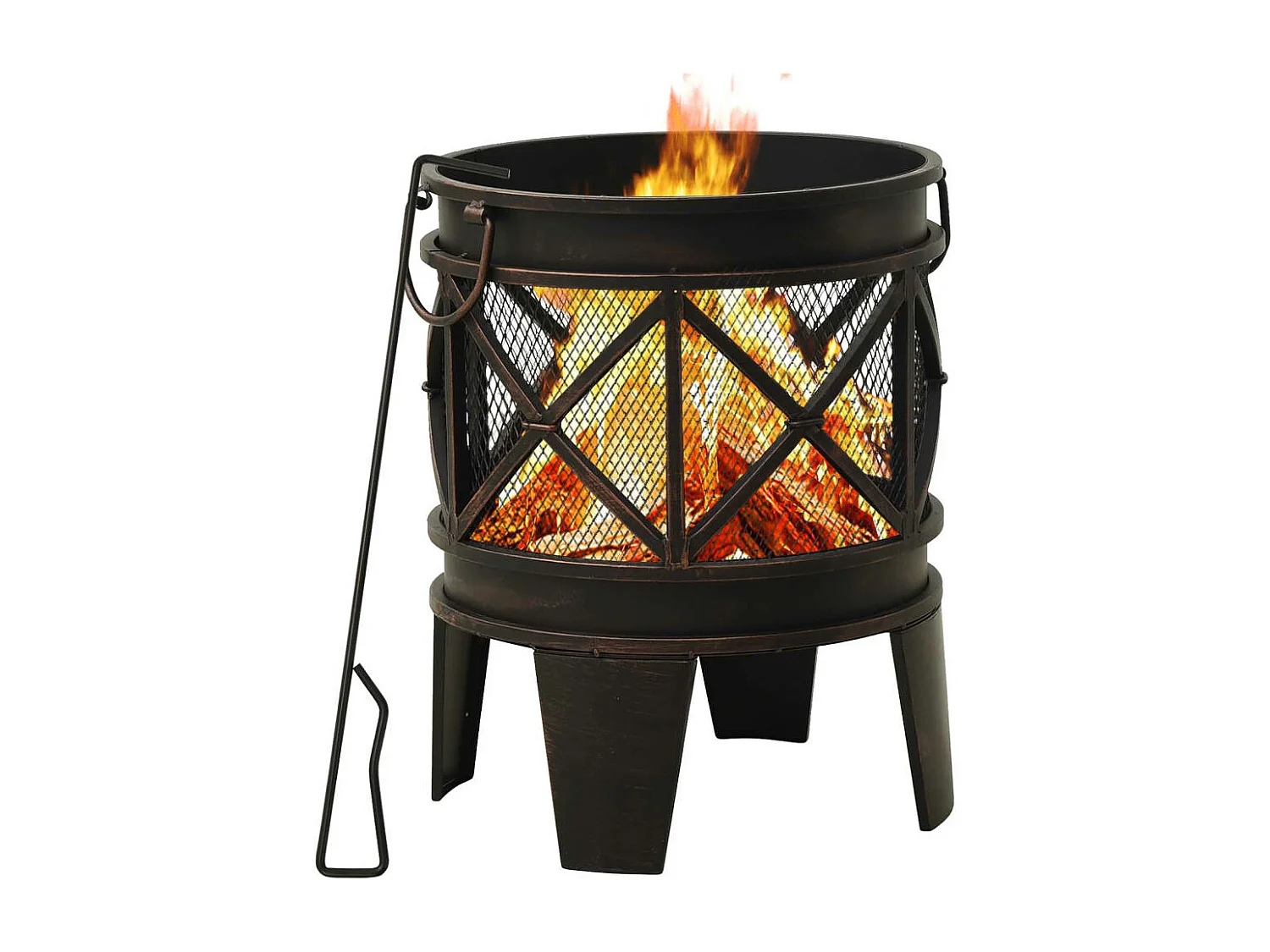 Braseira rústica com atiçador Φ42x54 cm aço