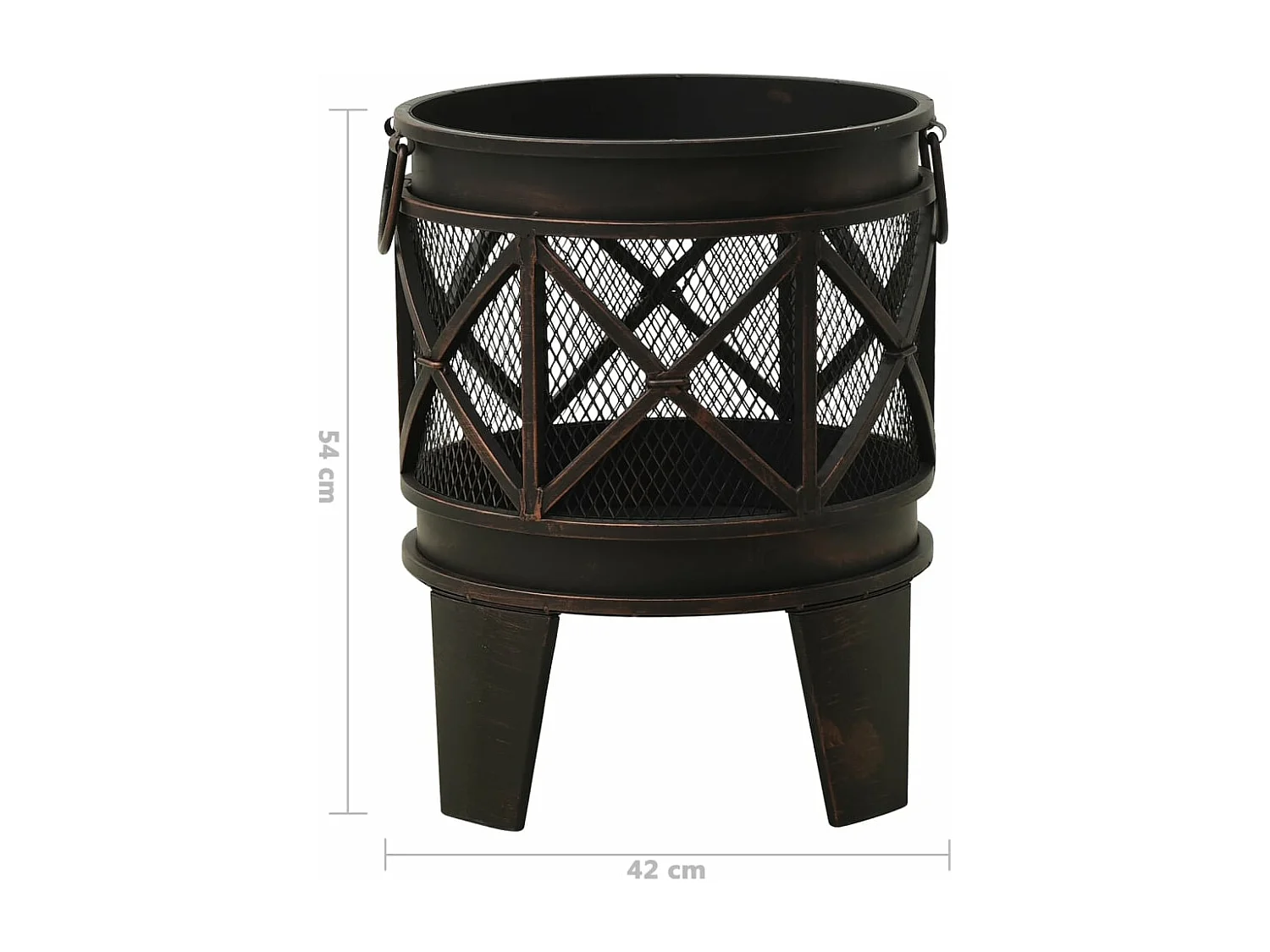 Braseira rústica com atiçador Φ42x54 cm aço