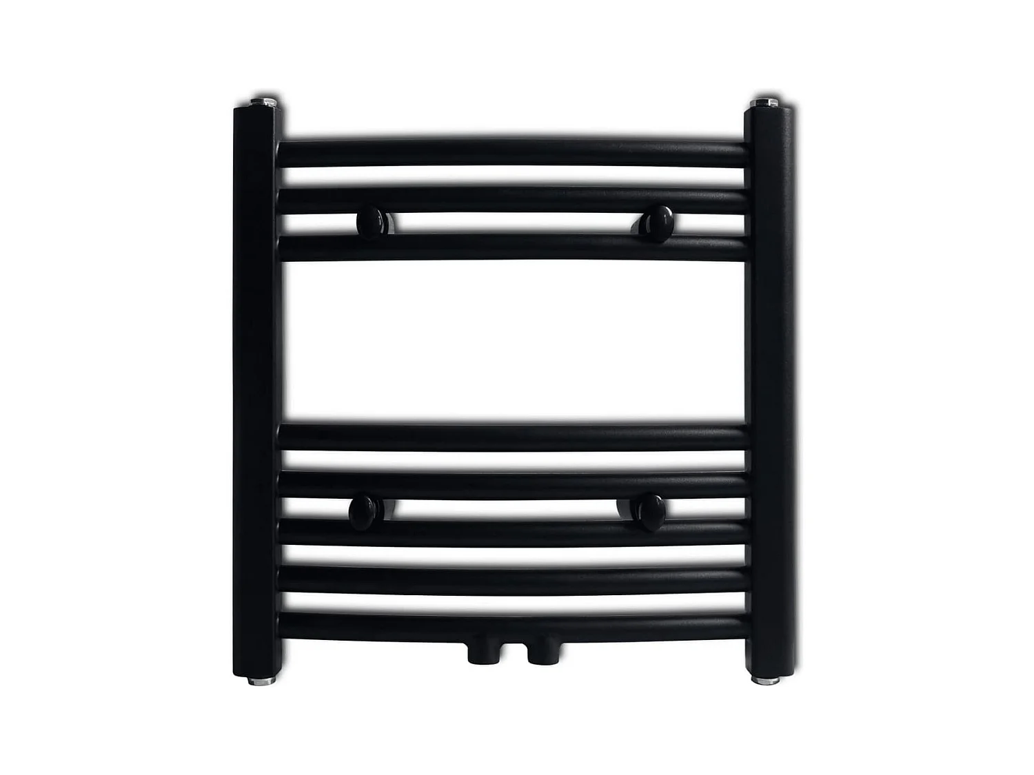 Sèche-serviettes eau chaude à rails incurvés noir 480 x 480 mm