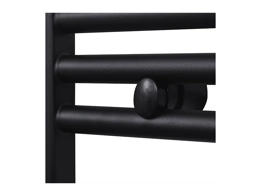 Sèche-serviettes eau chaude à rails incurvés noir 480 x 480 mm