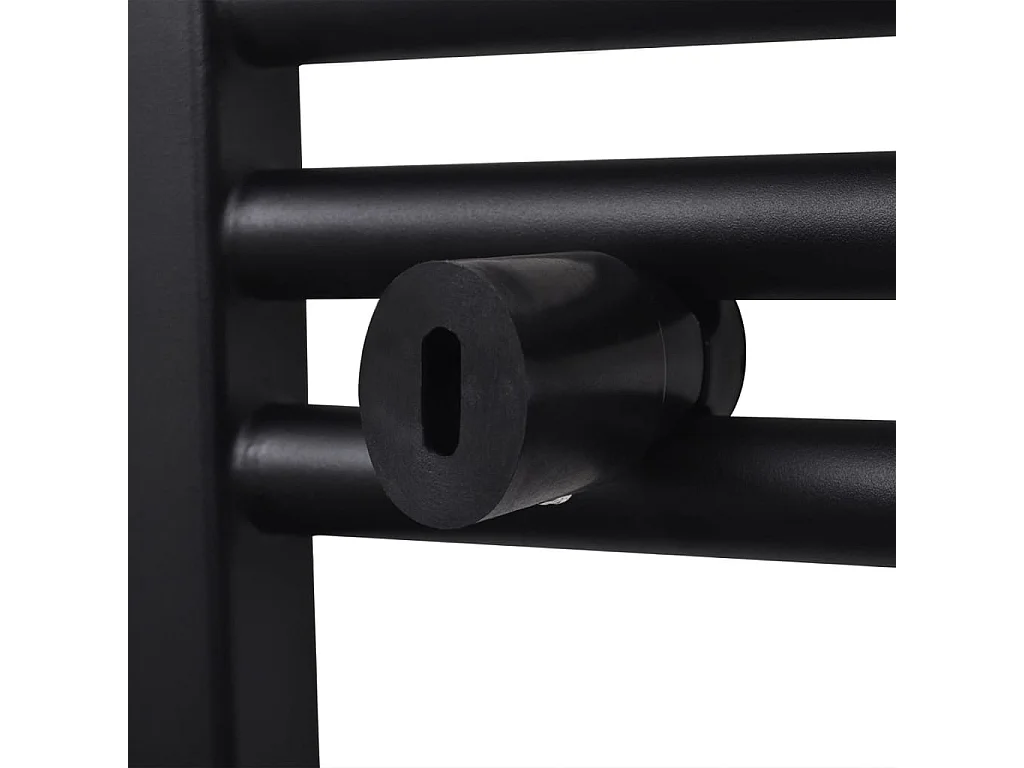 Sèche-serviettes eau chaude à rails incurvés noir 480 x 480 mm