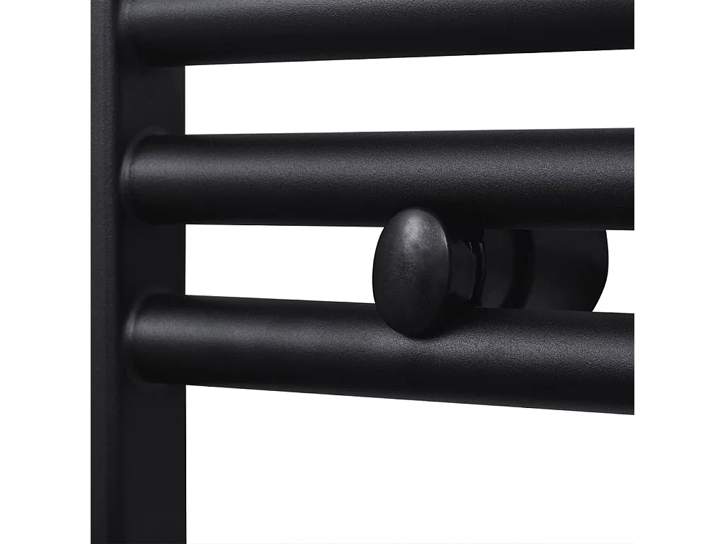 Sèche-serviettes eau chaude à rails incurvés noir 480 x 480 mm