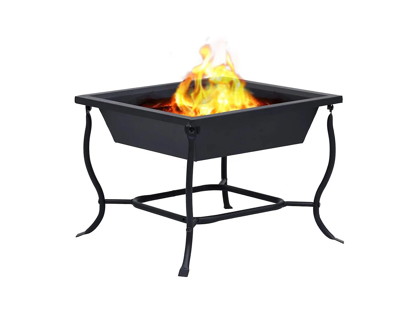 Brasero de acero negro 42x42x45 cm