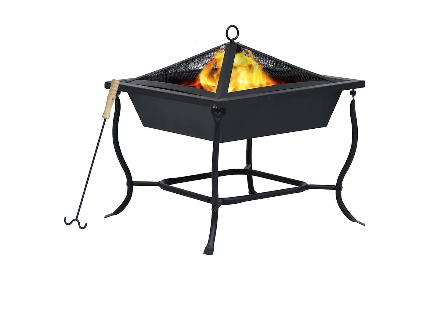 Feuerstelle Schwarz 42x42x45 cm Stahl