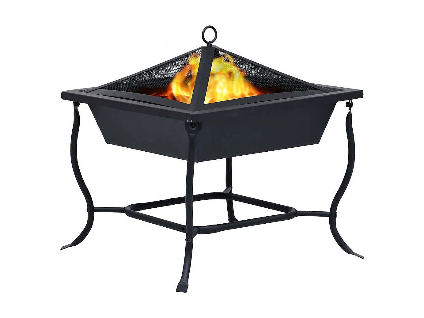 Feuerstelle Schwarz 42x42x45 cm Stahl