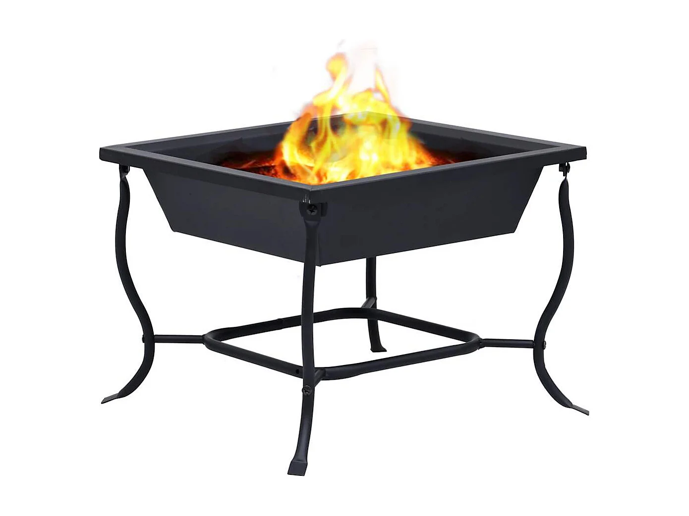 Feuerstelle Schwarz 42x42x45 cm Stahl