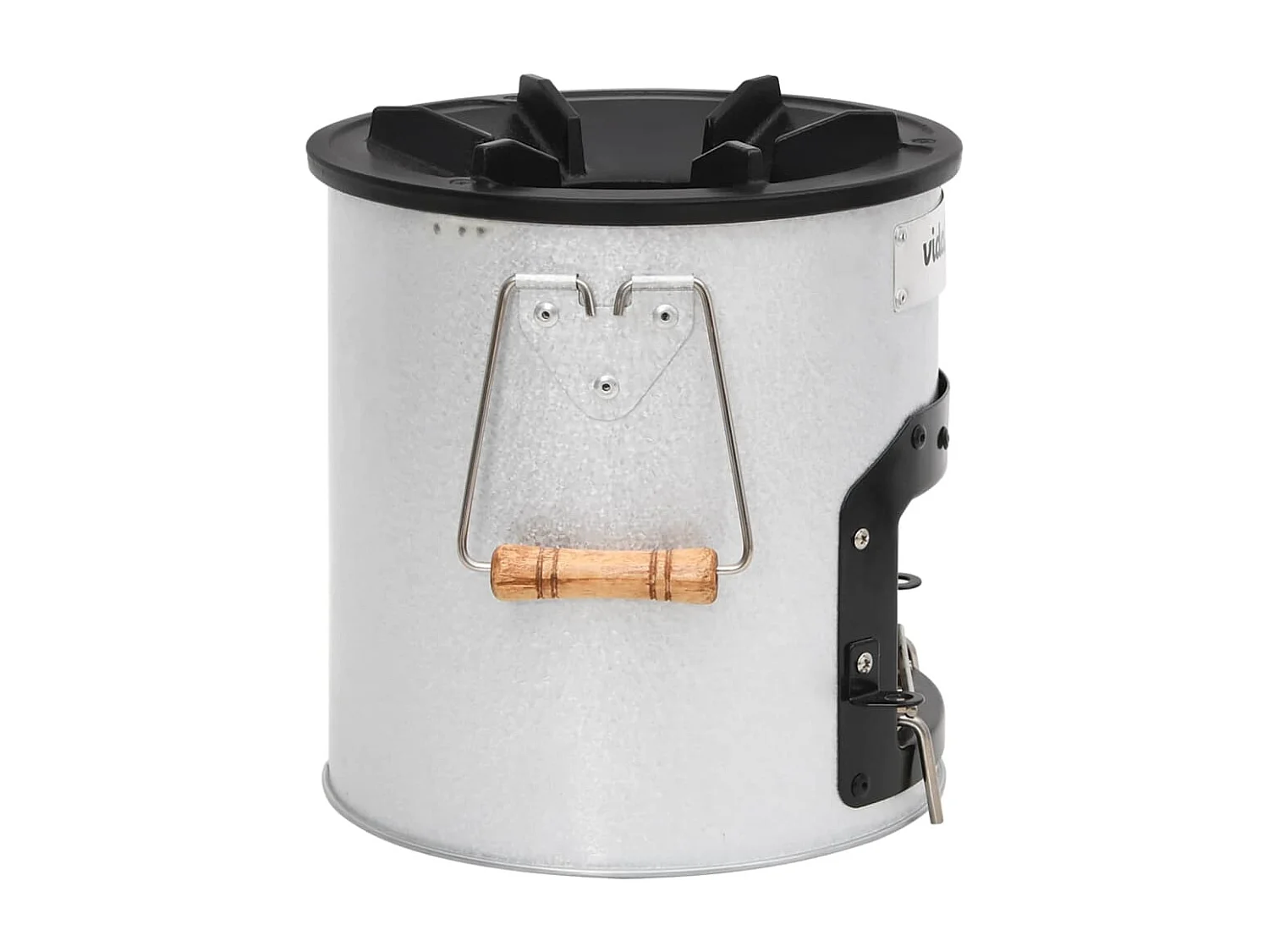 Camping houtkachel 45x25x26 cm staal zilverkleurig