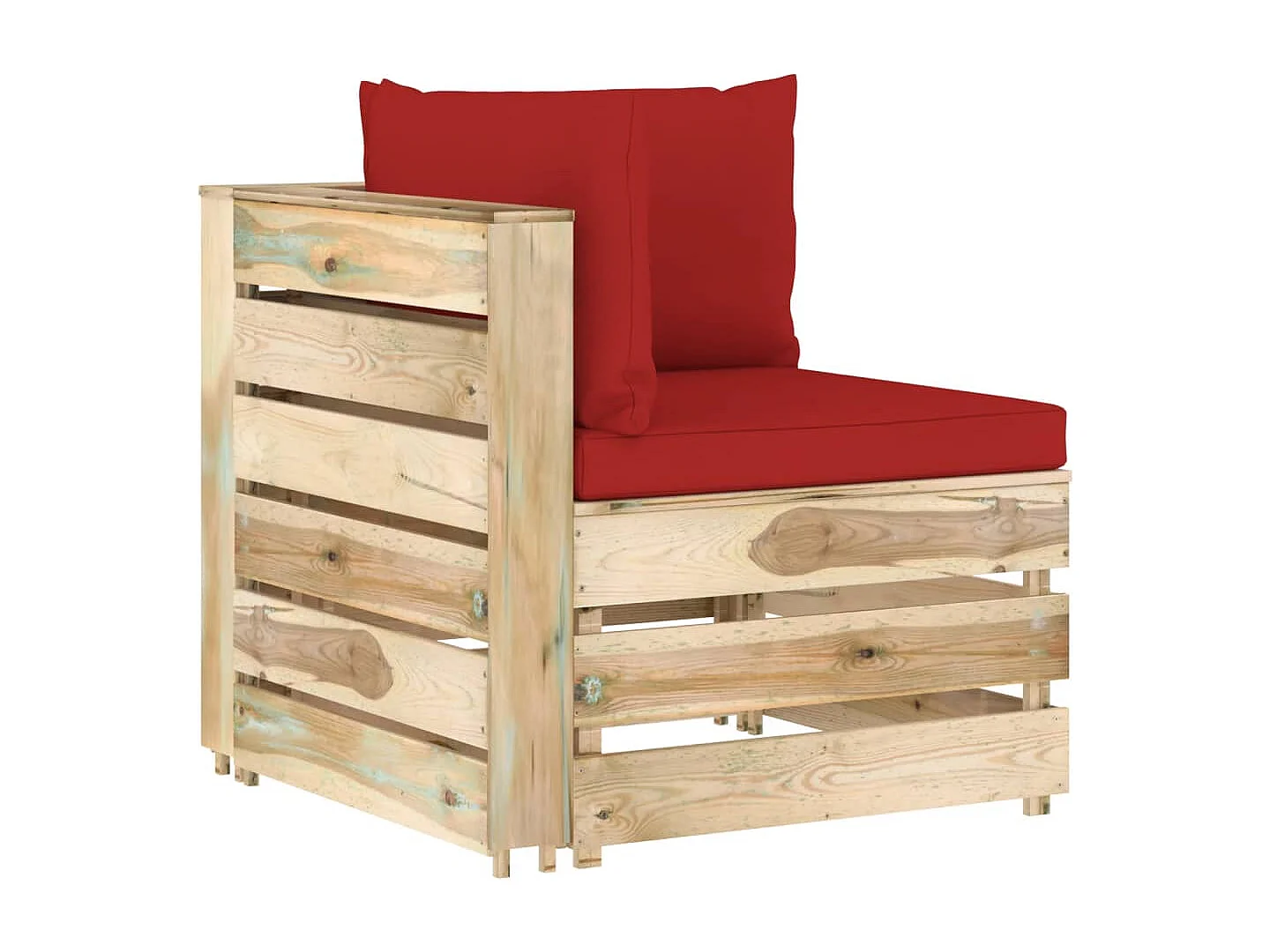 Canapé d'angle sectionnel avec coussins Bois imprégné de vert