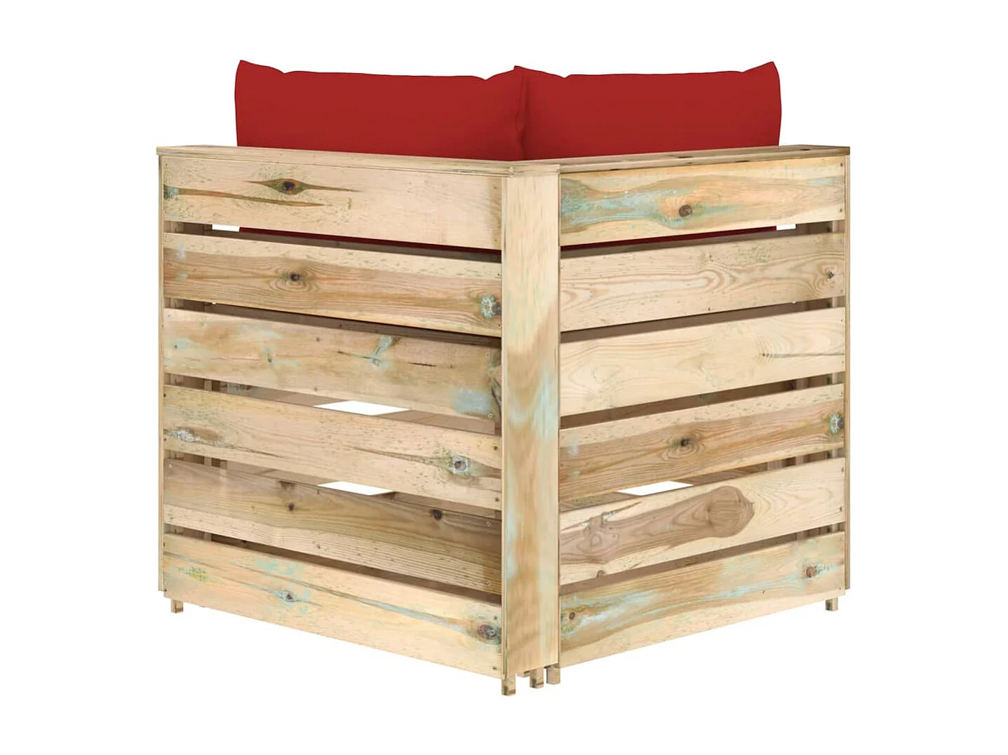 Canapé d'angle sectionnel avec coussins Bois imprégné de vert