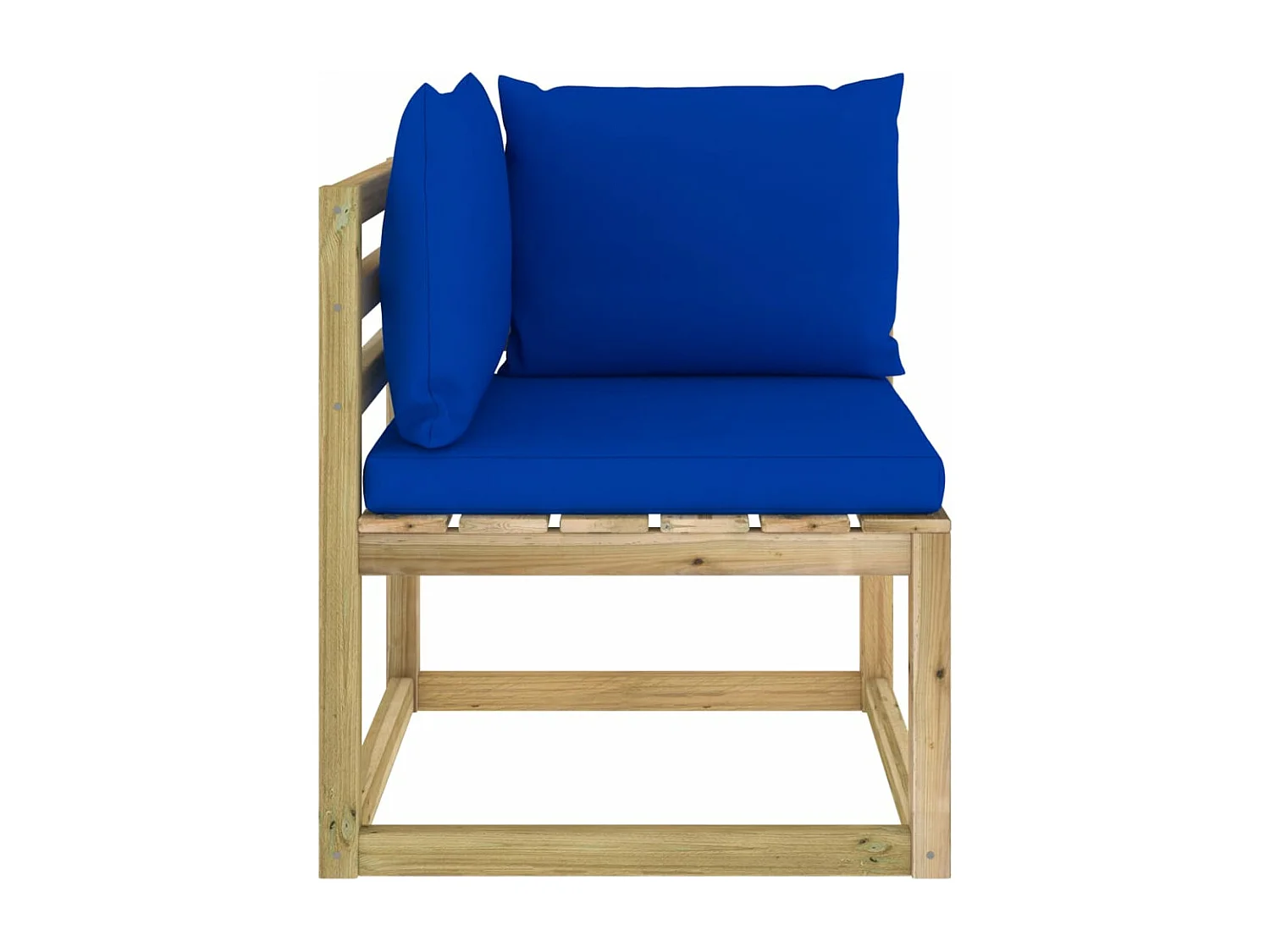 Canapé d'angle de jardin avec coussins Bois imprégné de vert