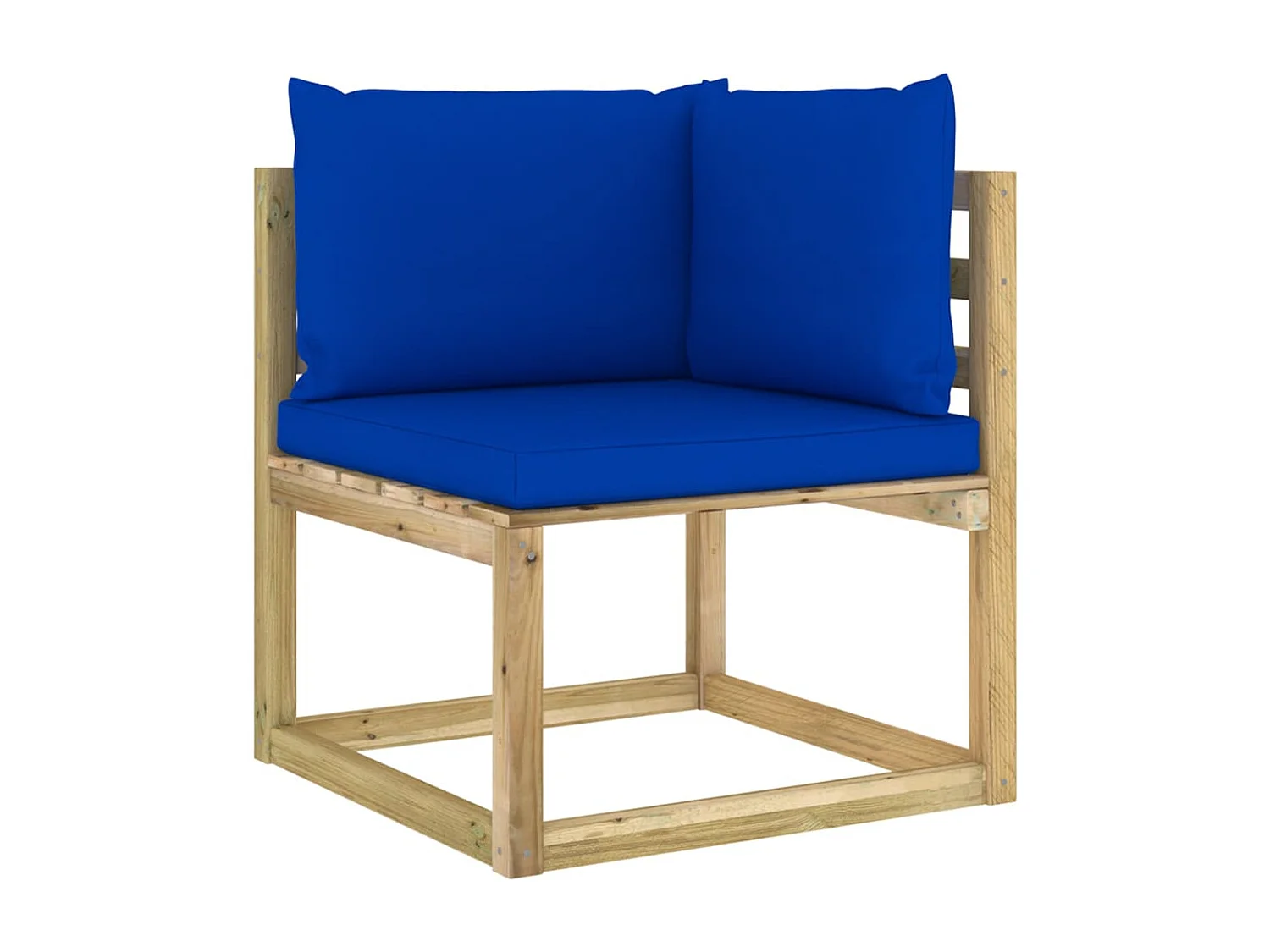 Canapé d'angle de jardin avec coussins Bois imprégné de vert