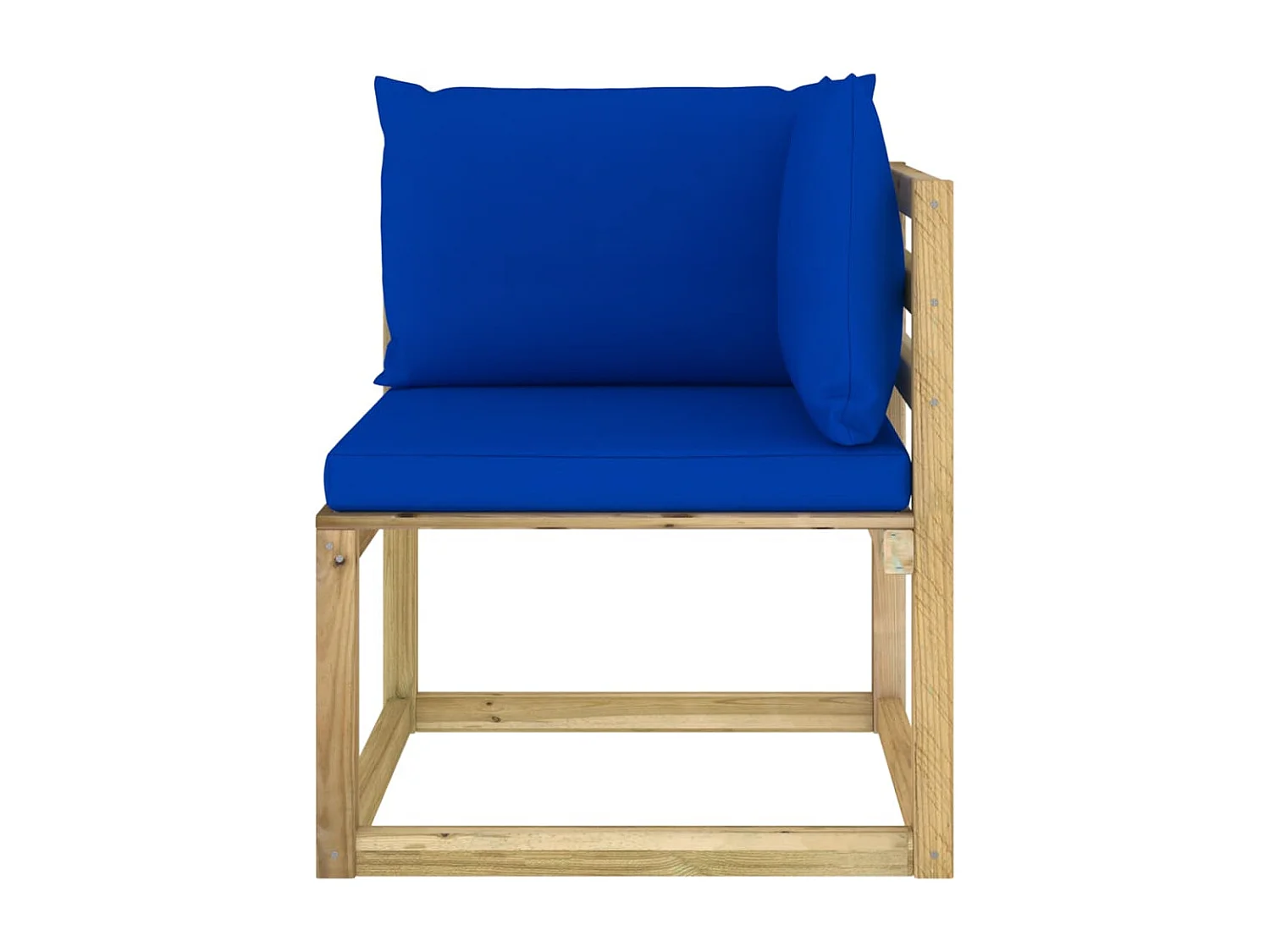 Canapé d'angle de jardin avec coussins Bois imprégné de vert