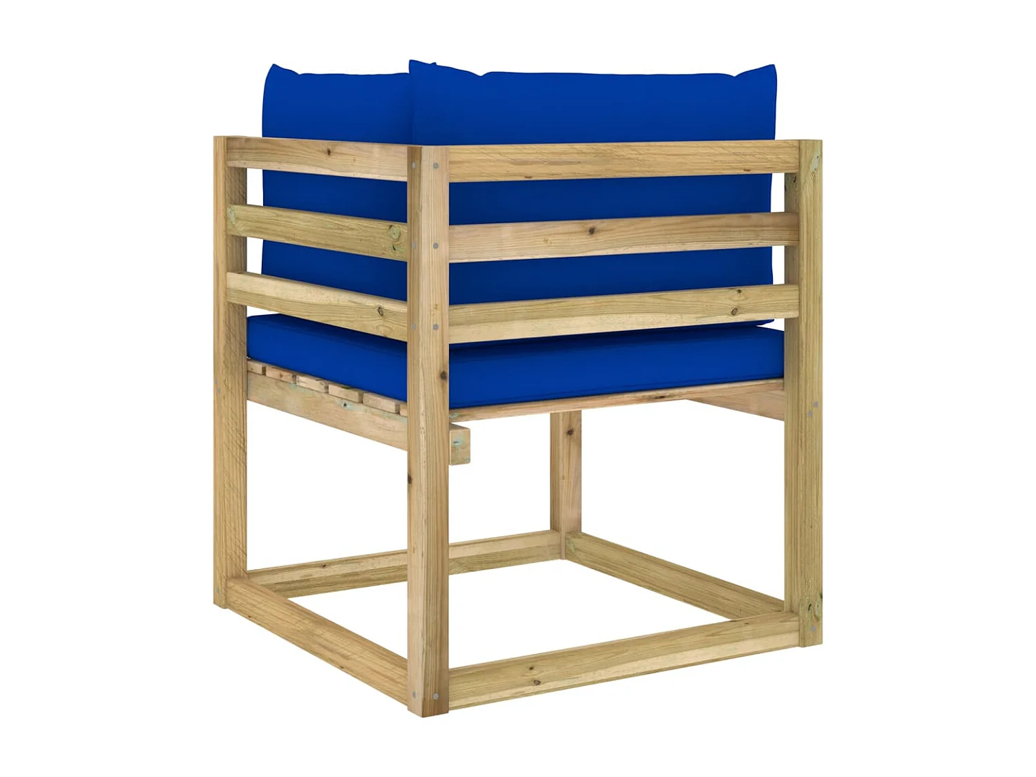 Canapé d'angle de jardin avec coussins Bois imprégné de vert