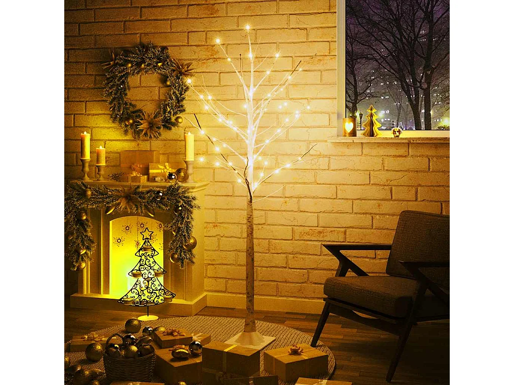 LED-Birke Warmweiß 96 LEDs 180 cm