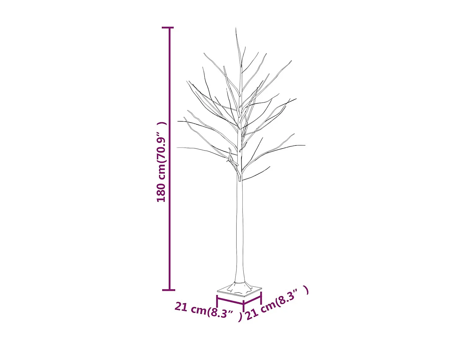 Berkenboom LED 96 LED's warmwit 180 cm wit