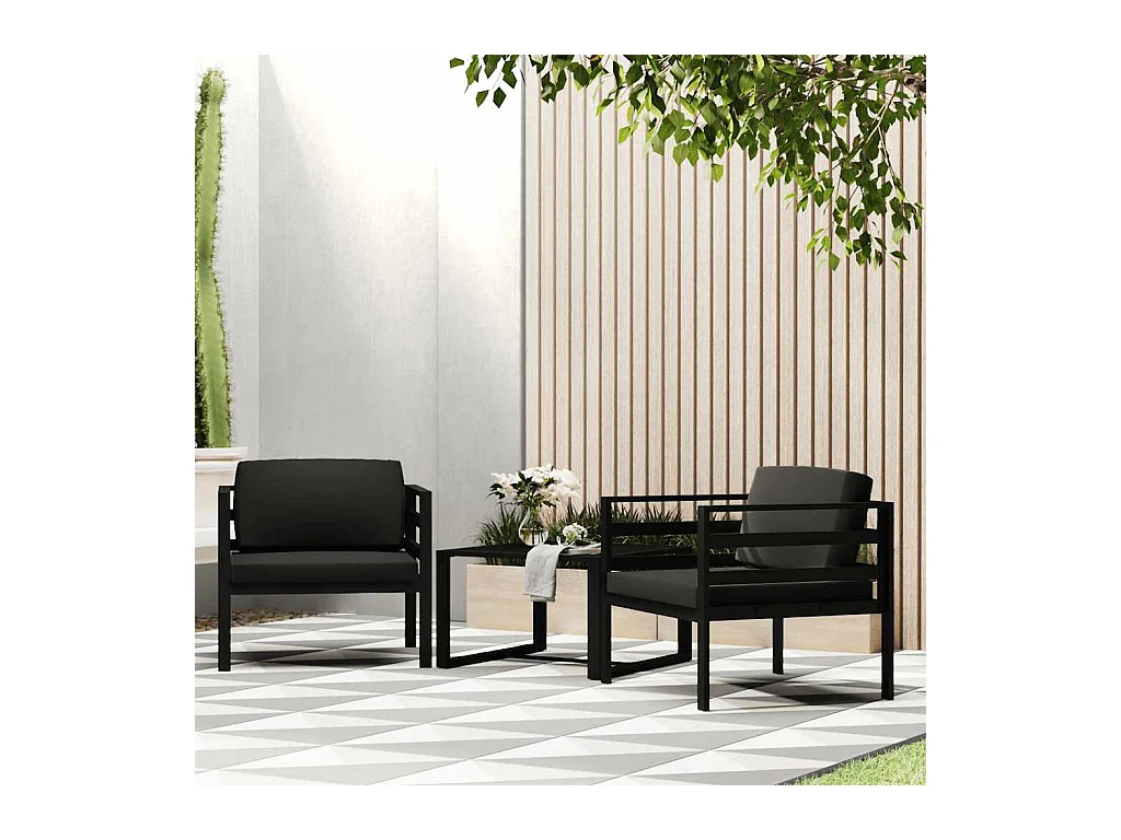 Canapé simple avec coussins Aluminium Anthracite