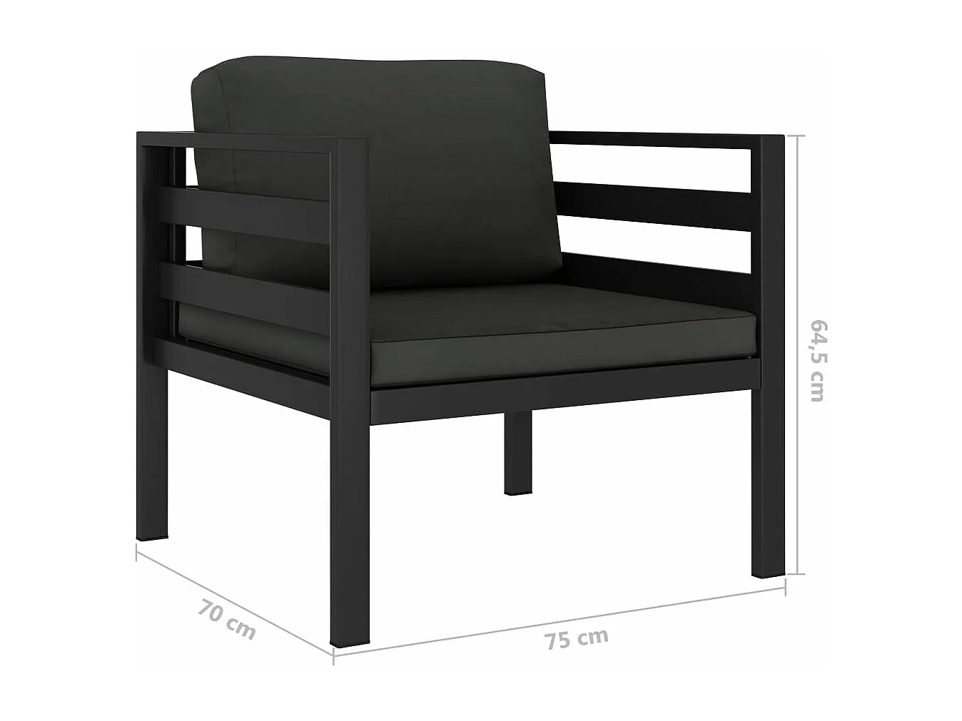 Canapé simple avec coussins Aluminium Anthracite