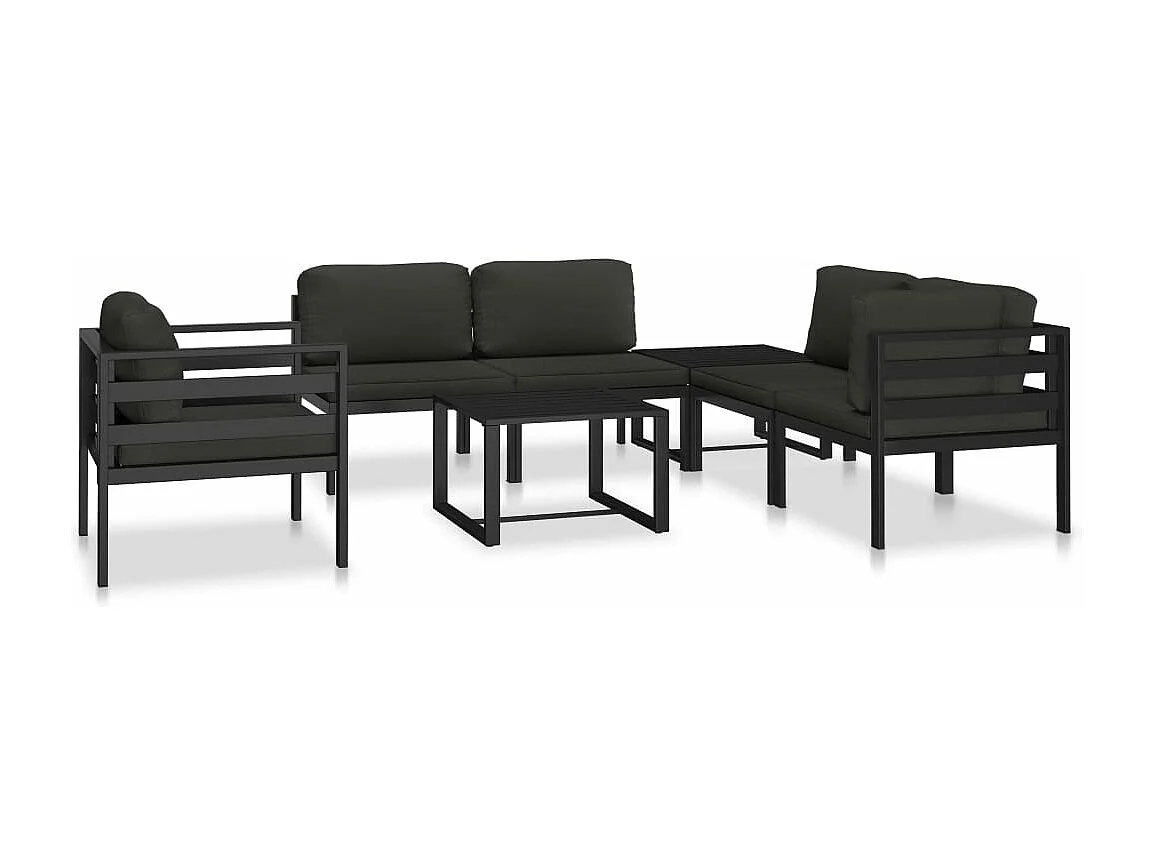 Canapé simple avec coussins Aluminium Anthracite