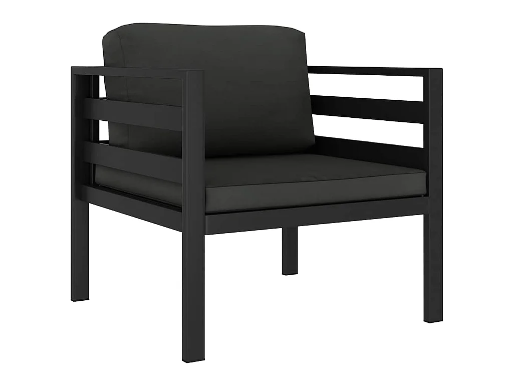 Canapé simple avec coussins Aluminium Anthracite