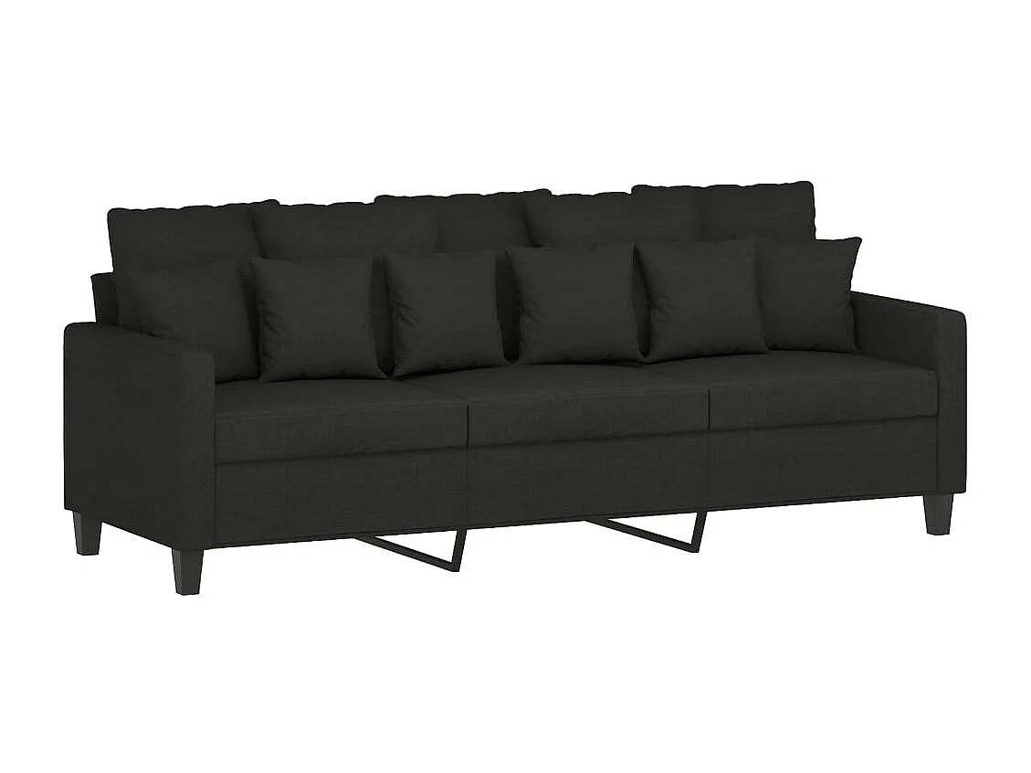 Canapé à 3 places Noir 180 cm Tissu