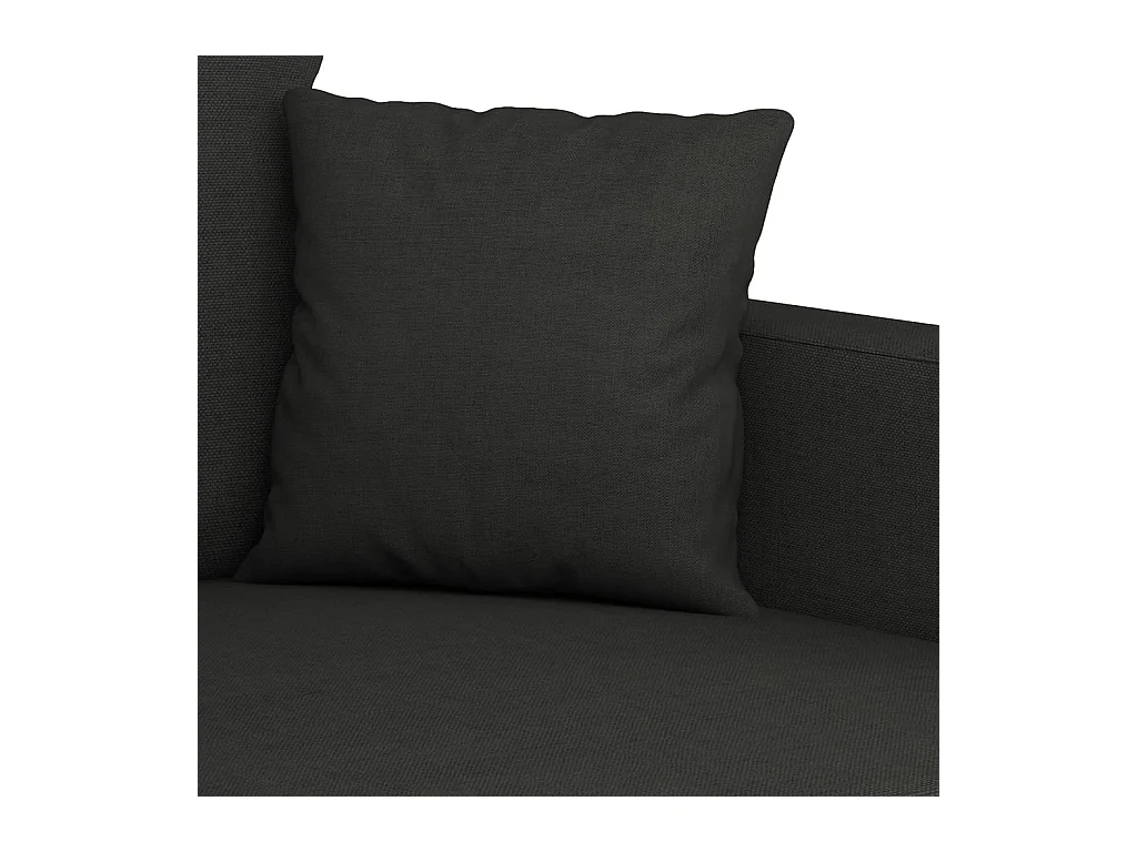 Divano a 3 Posti Nero 180 cm in Tessuto