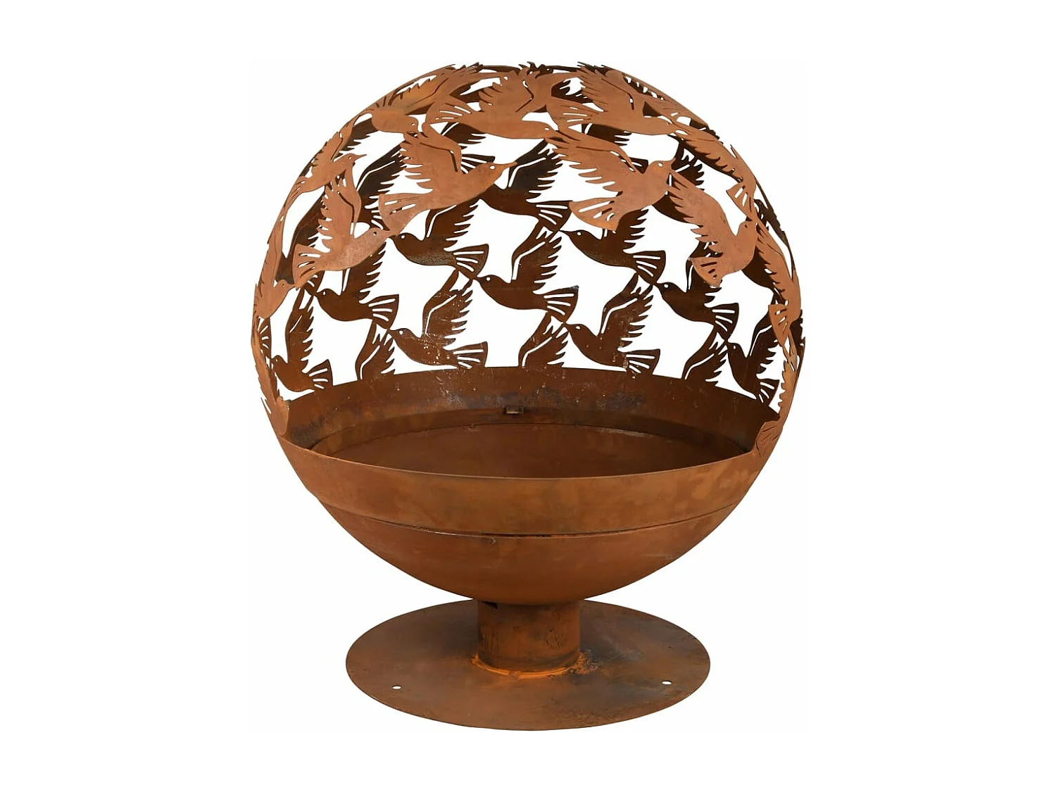 Vuurplaats laser gesneden vogels roestkleurig