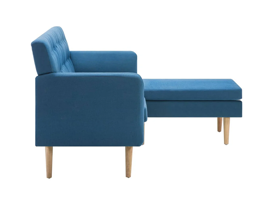 Divano a L Rivestito in Tessuto 171,5x138x81,5 cm Blu