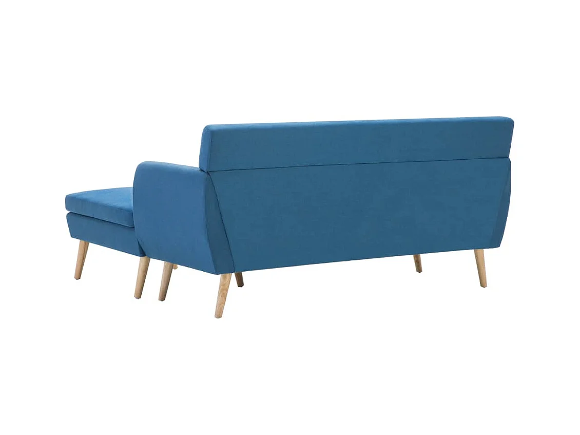 Divano a L Rivestito in Tessuto 171,5x138x81,5 cm Blu