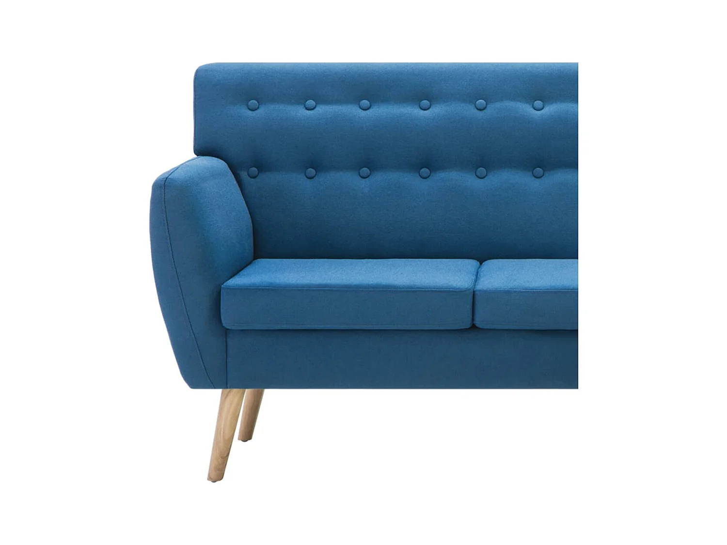 Divano a L Rivestito in Tessuto 171,5x138x81,5 cm Blu
