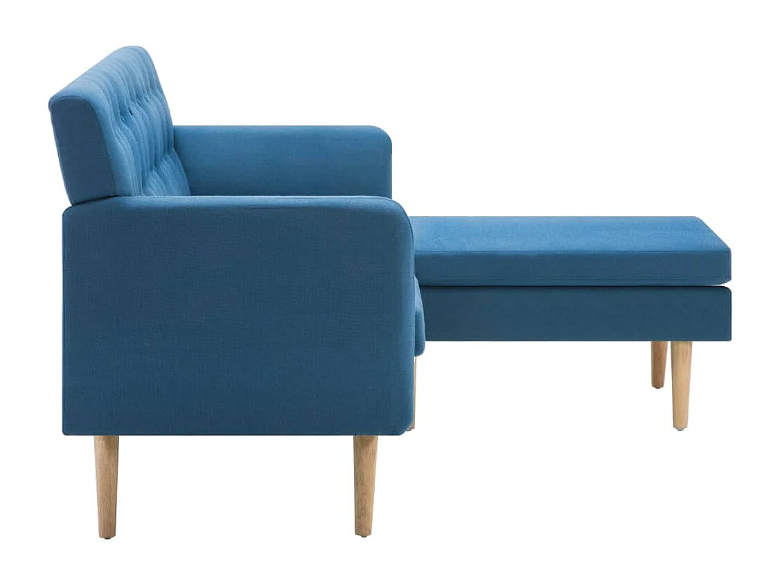 Sofá em tecido c/ forma de L 171,5x138x81,5 cm azul